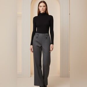 ANTONIO‎ MELANI Women’s  Gray Textured Lined Wide Leg Dress Pants Size 12